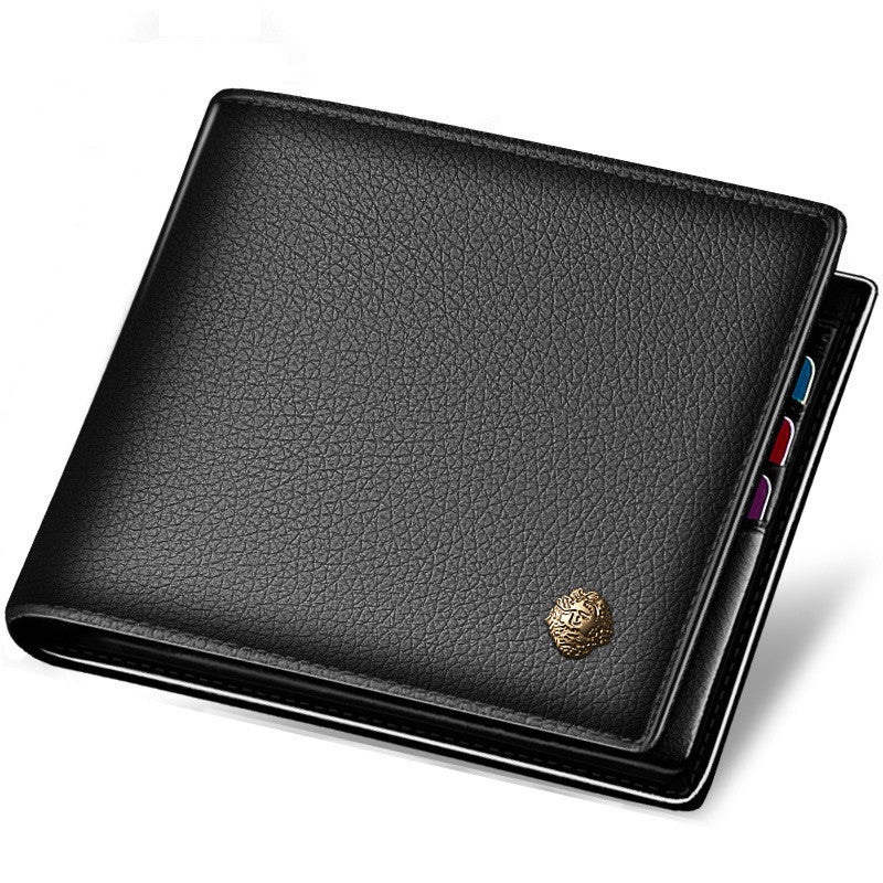 Horizontal First Layer Cowhide Business Zipper Wallet