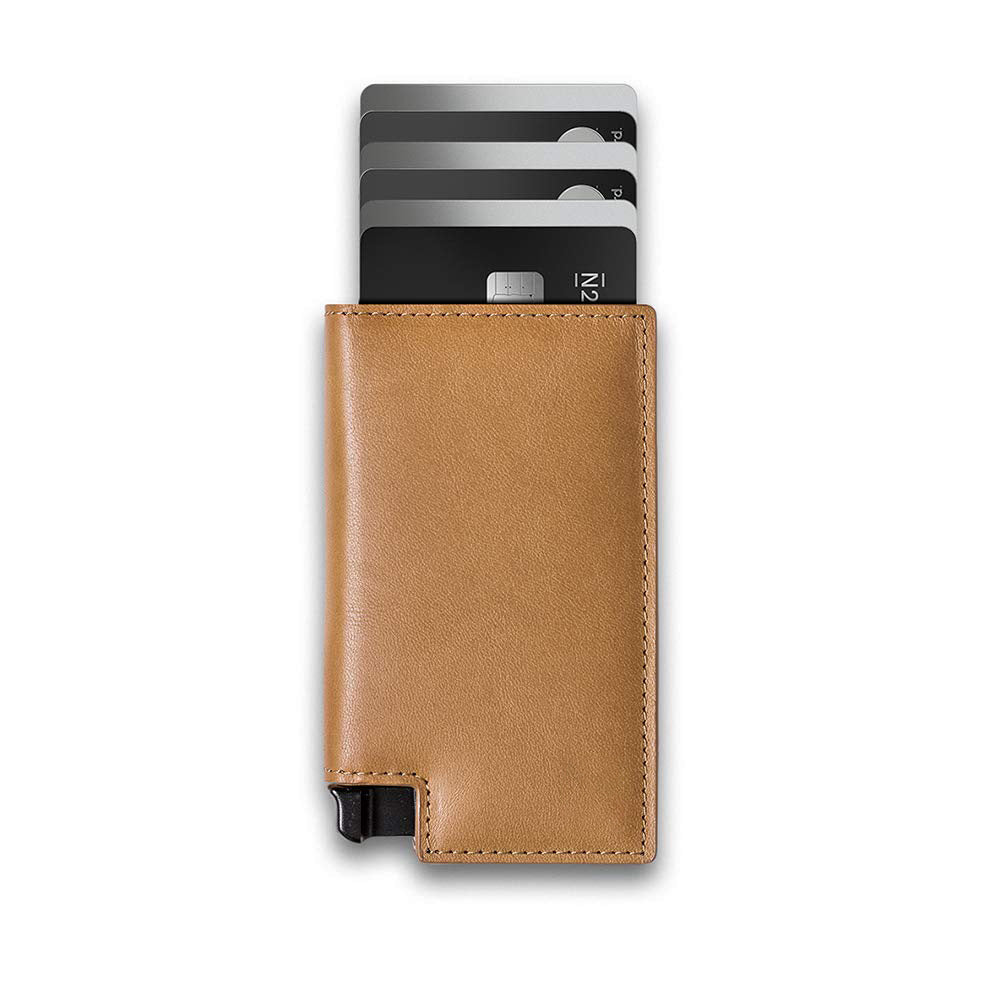 Top Layer Leather Metal Card Bag
