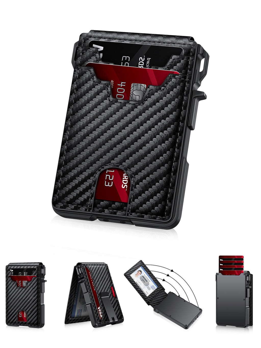Fashionable Bi-fold RFID Wallet With Quick-pop Card Extraction Feature