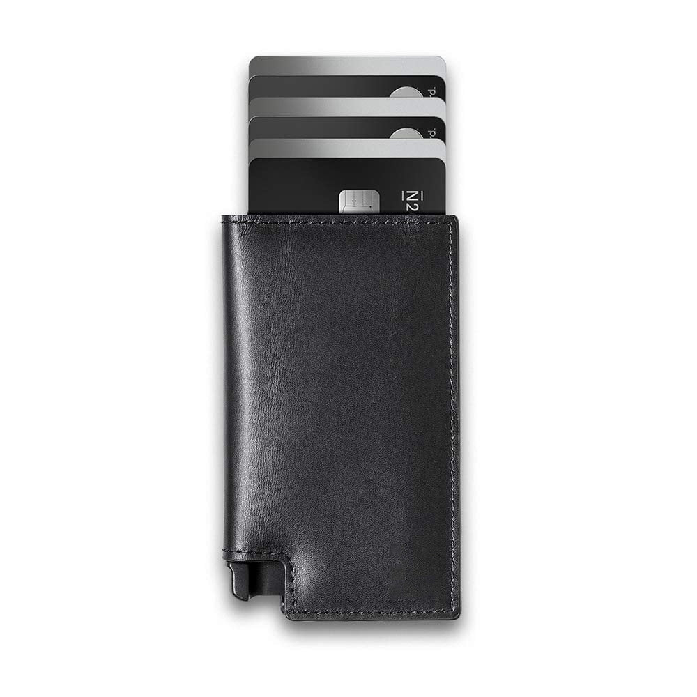 Top Layer Leather Metal Card Bag