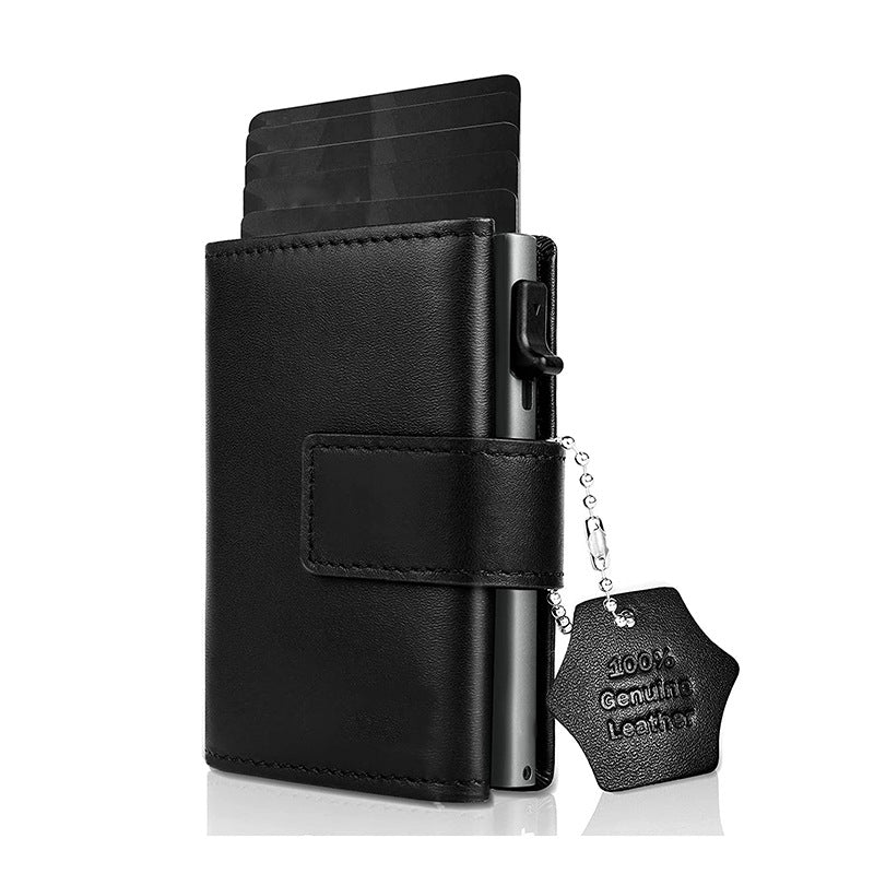 Aluminum Alloy First Layer Cowhide Metal Wallet