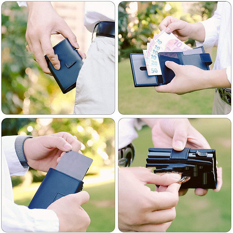 Aluminum Alloy First Layer Cowhide Metal Wallet
