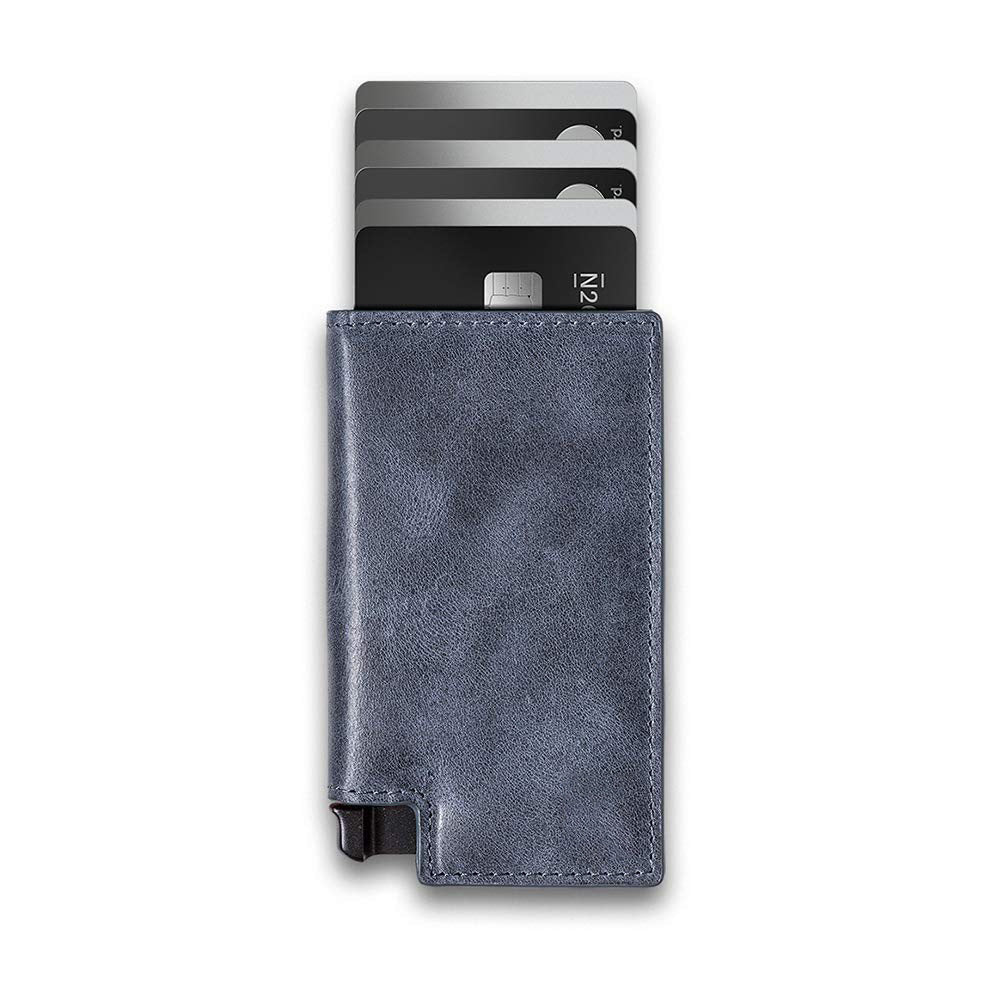 Top Layer Leather Metal Card Bag
