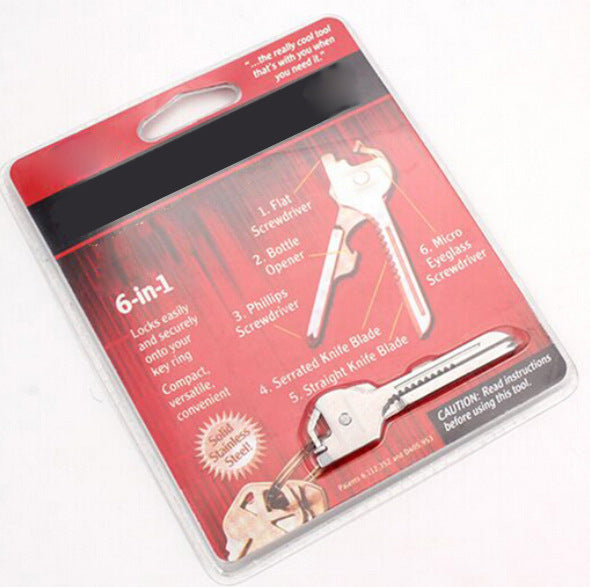 Multipurpose Keychain Key Survive Pocket Opener Shape Mini Multi Gear Utility Tech Tool Ring Screwdriver