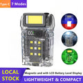 Mini Pocket LED Flashlight Magnetic USB Rechargeable Torch Work Light Belt-Clip