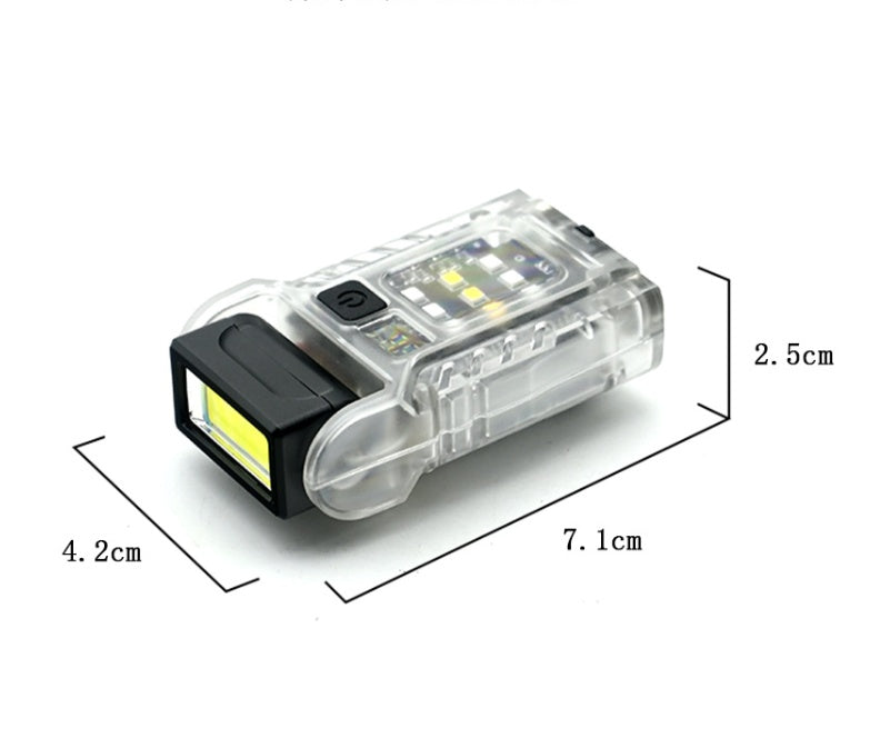 Mini Pocket LED Flashlight Magnetic USB Rechargeable Torch Work Light Belt-Clip