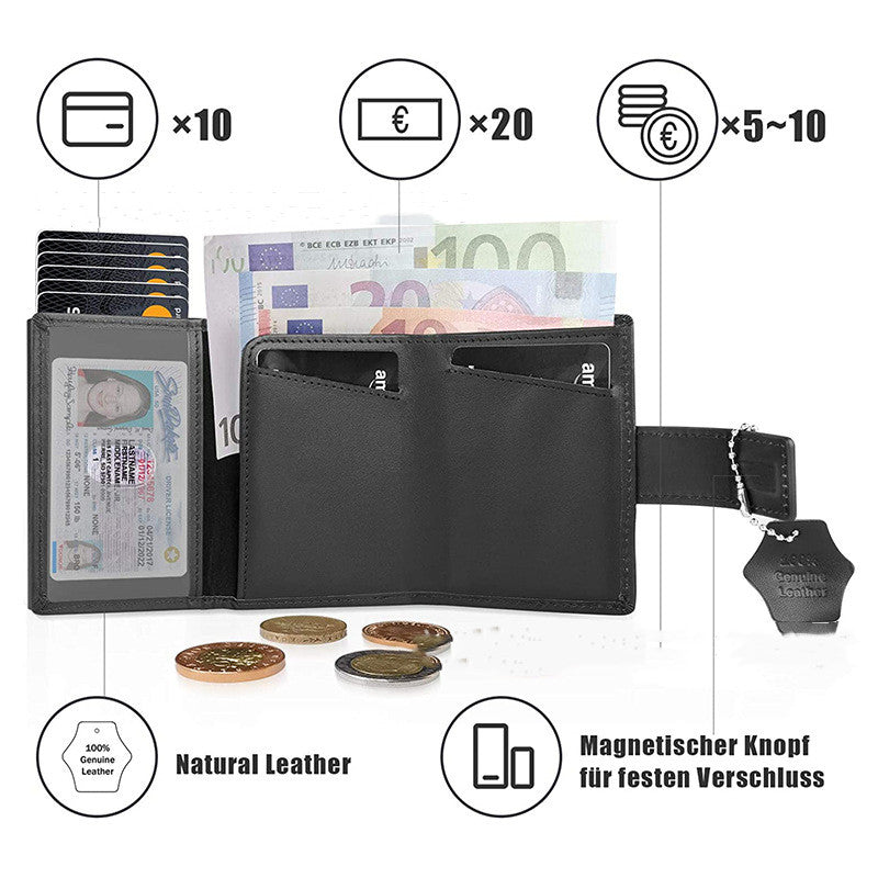 Aluminum Alloy First Layer Cowhide Metal Wallet